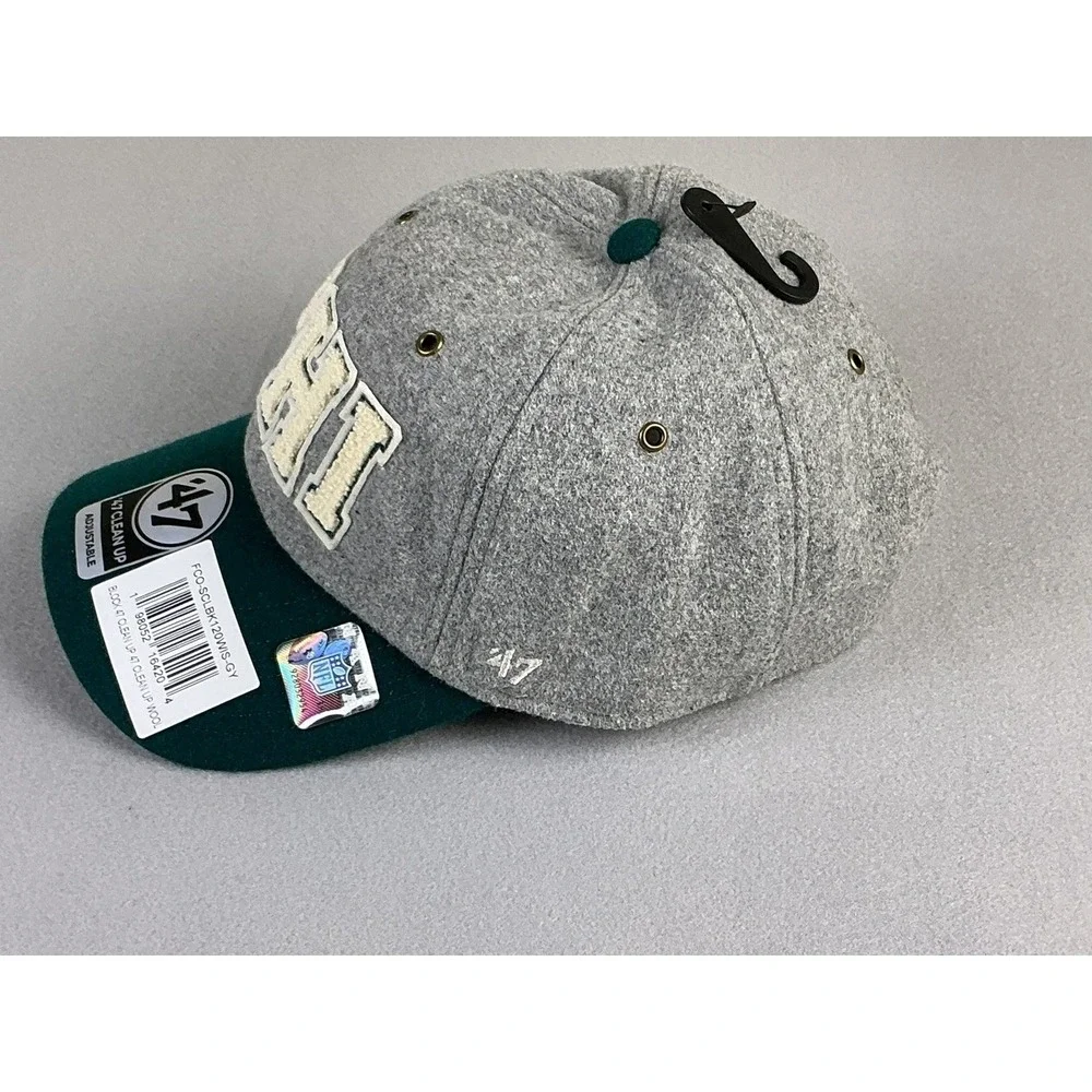 Philadelphia Eagles 47 Brand Clean Up Hat Gray Green Adjustable NFL Cap OSFA